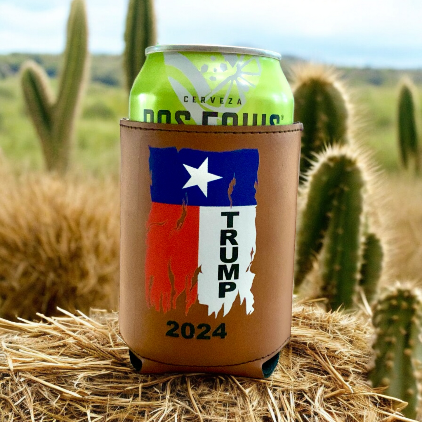4 Texas Flag/Trump 2024 Leatherette Koozies