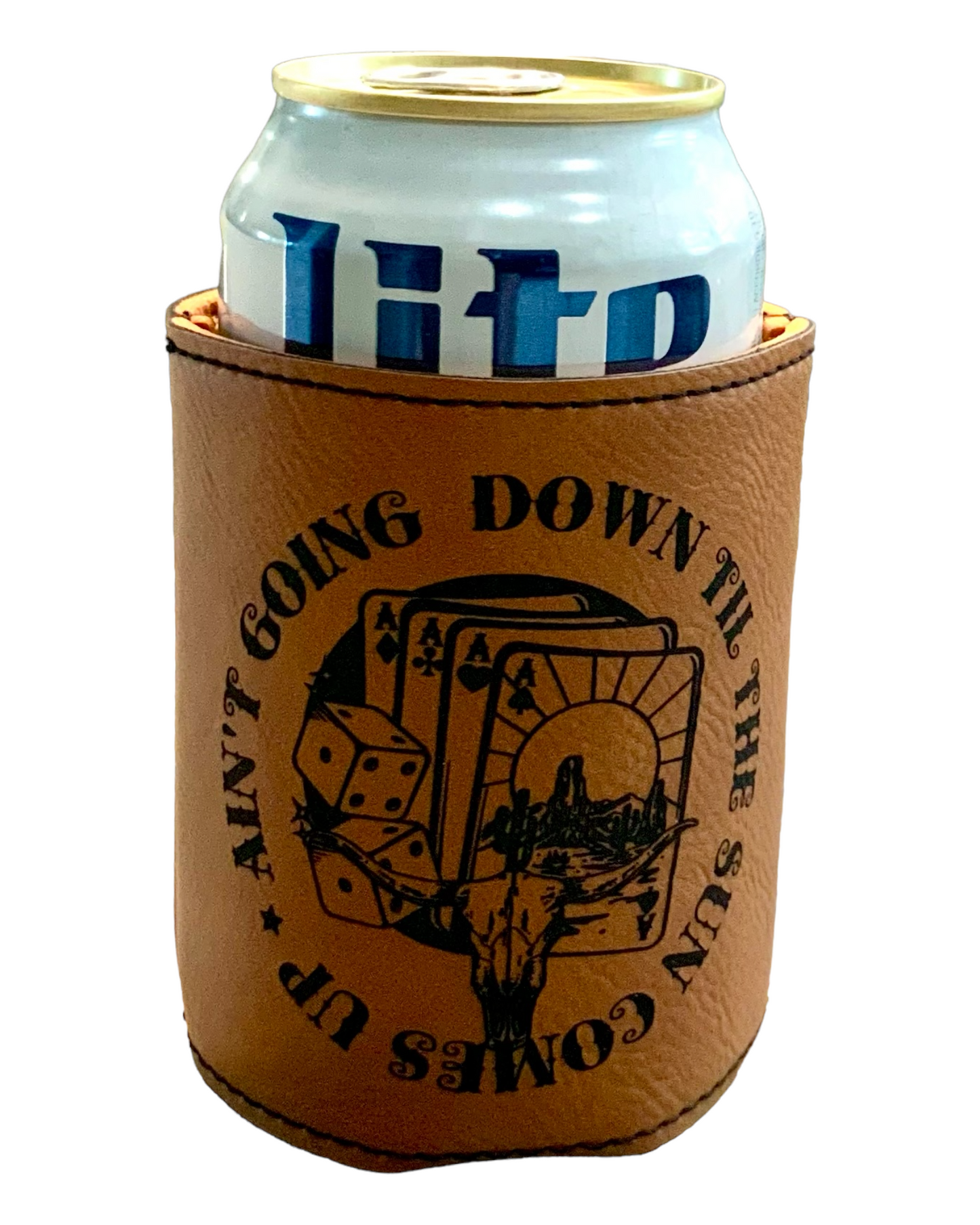 Western Theme Leatherette Koozie