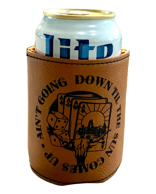 Western Theme Leatherette Koozie